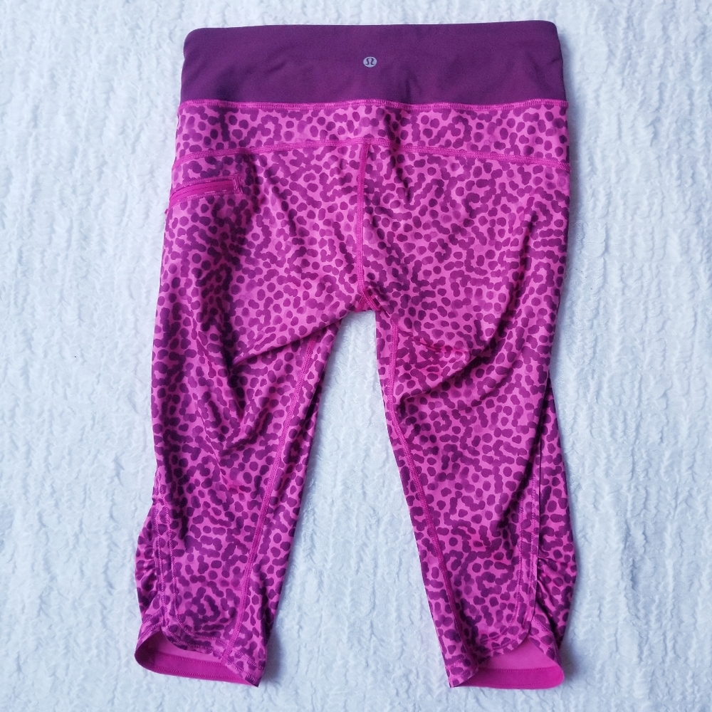 Lululemon Run: Top Speed Crop Ace Spot Jewelled Magenta Dashing Purple / Dashin